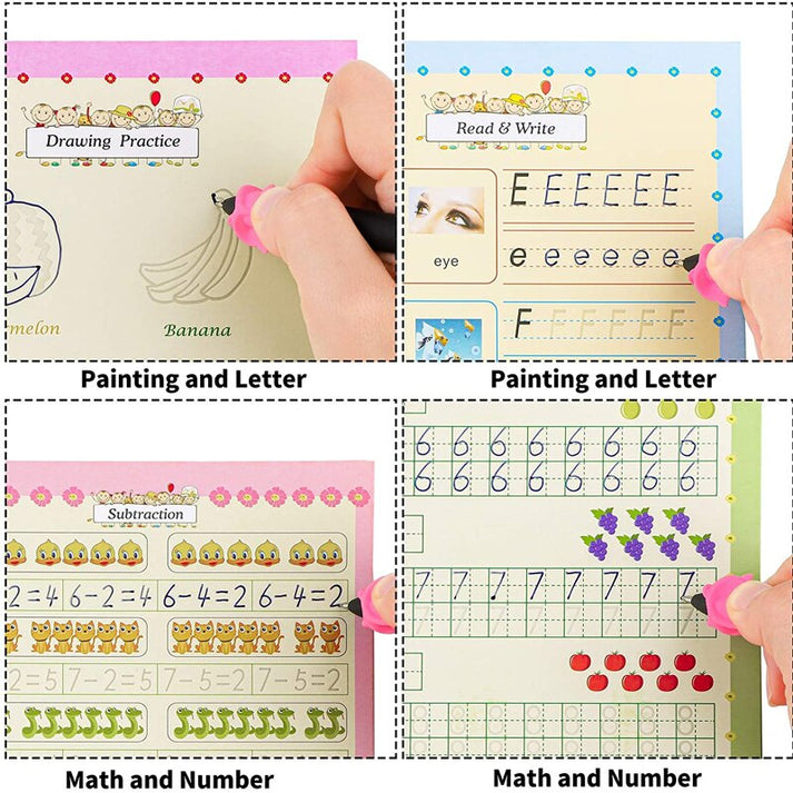 மாய எழுத்துப் பயிற்சி புத்தகங்கள் 4 புத்தகங்கள்)
