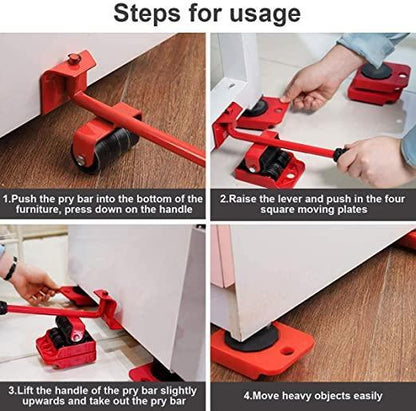 Smart Furniture Lifter with Wheel Pads - 5 Pc