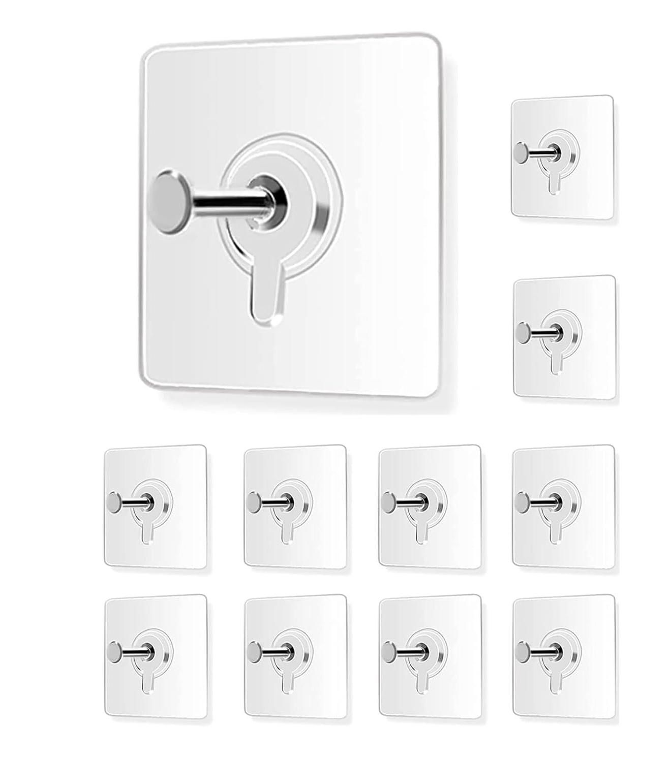 Reusable Adhesive Wall Hooks (Pack of 10)